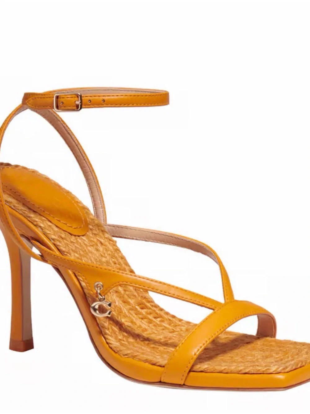 Coach papaya Women's Yellow Strappy High-Heel Sandals with Ankle Strap size 6